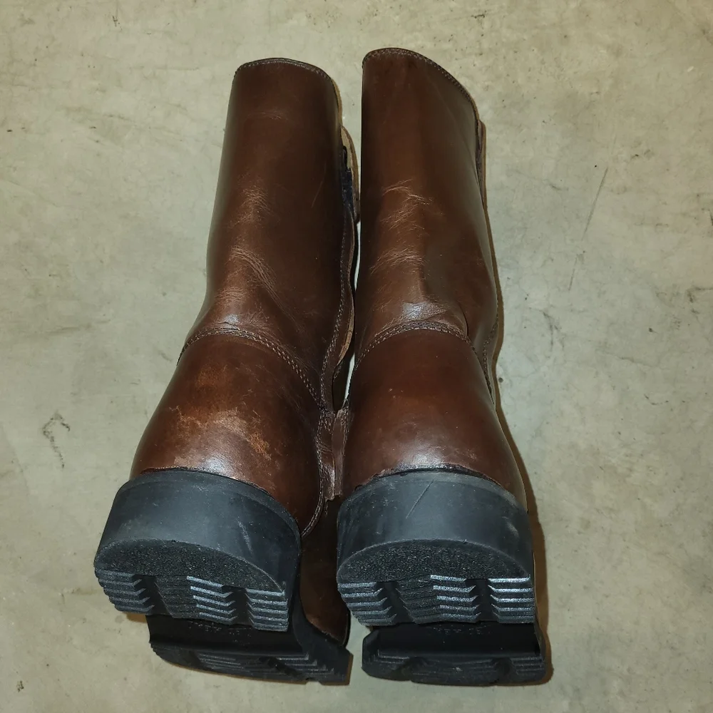 Red Head brown leather zip up boots size 11 W